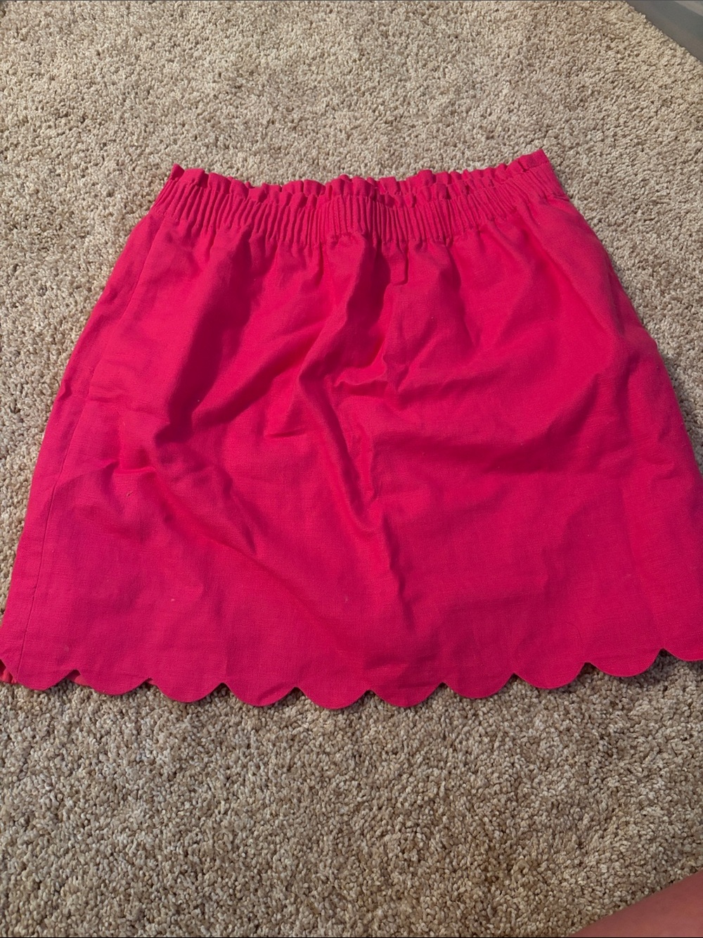 J Crew Women’s Pink Scallop Hem Elastic Waist Skirt